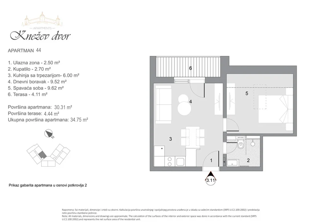 Nacrt apartmana 44