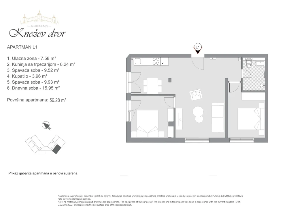 Nacrt apartmana L1