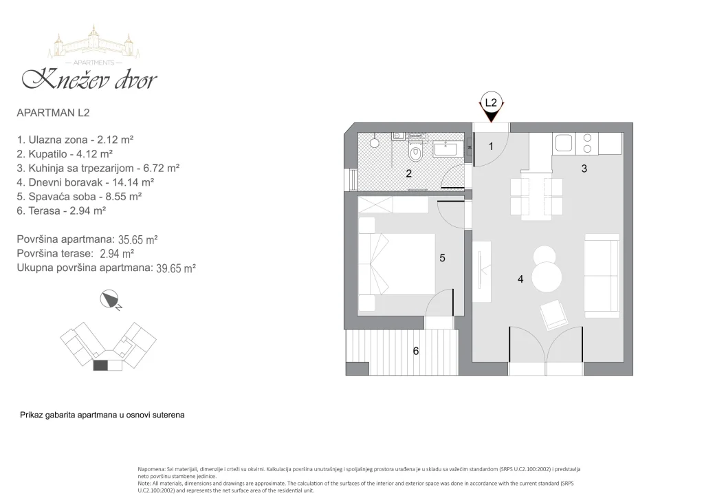 Nacrt apartmana L2