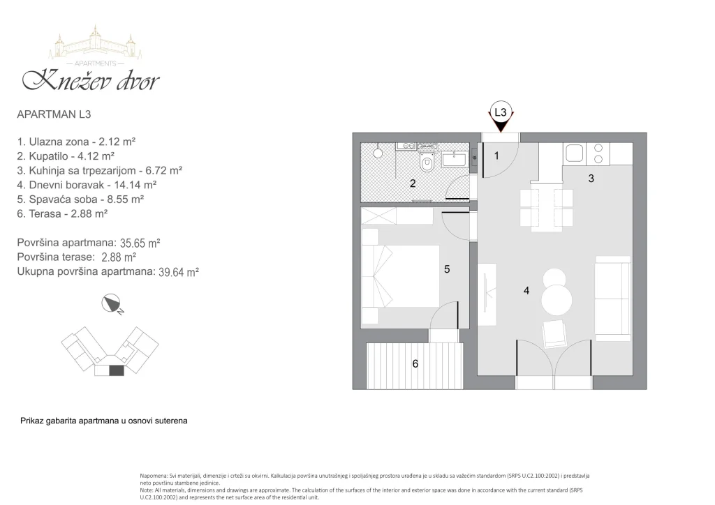 Nacrt apartmana L3