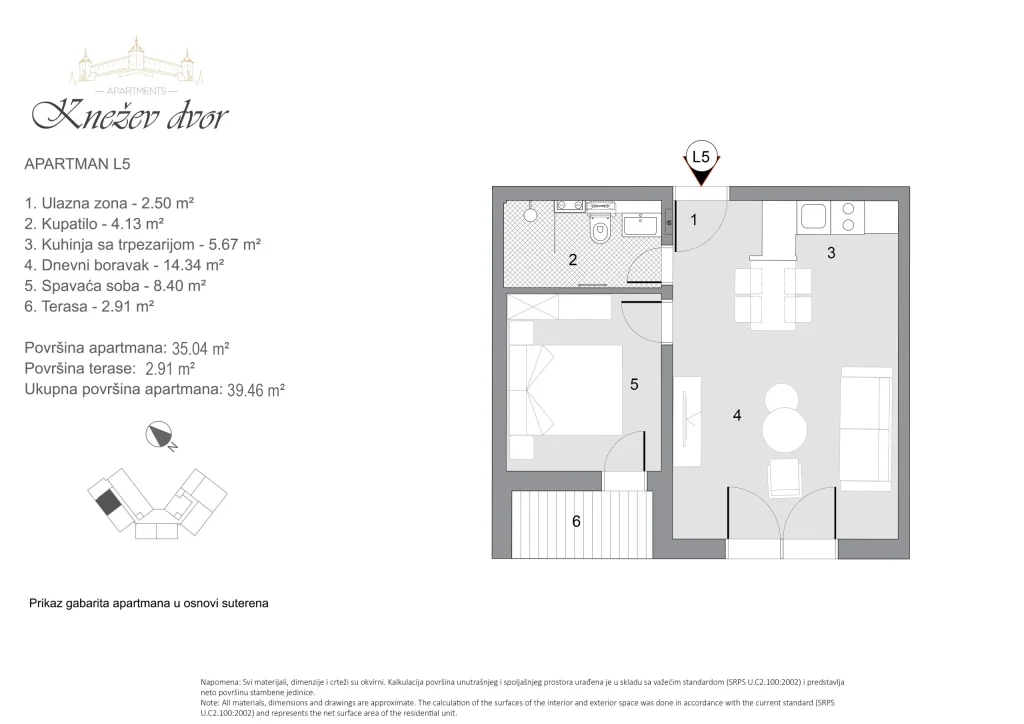Nacrt apartmana L5