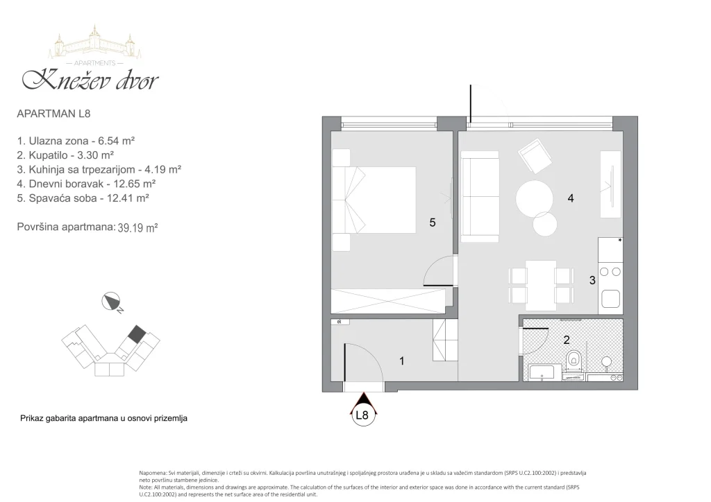 Nacrt apartmana L8